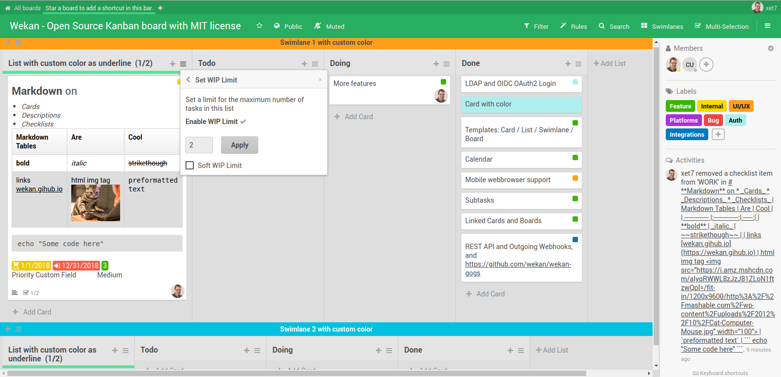 WeKan - Kanban nástenka